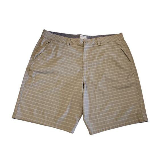 Hang Ten Men's Khaki Plaid Casual Shorts Size 40 - Picture 1 of 6